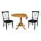 International Concepts 42 in Dual Drop Leaf Dining Table with 2 Cross Back Dining Chairs - 3 Piece Dining Set K04-42DP-C46-613P - alternate 8